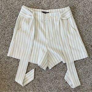 Black and white striped dress shorts